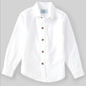 Boys Linen White Button Down